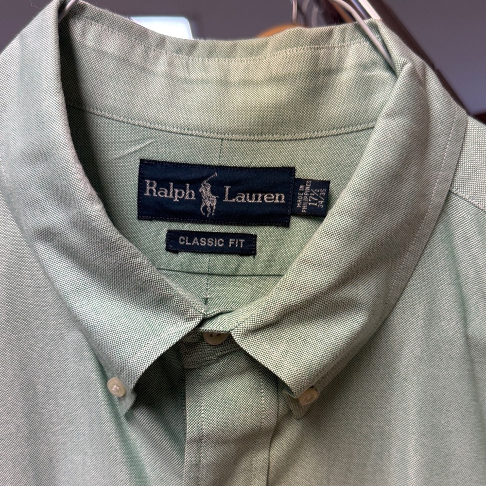 Ralph Lauren Men's Casual Light Green Shirt Great Condition